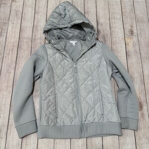 Time And Tru Womens Gray Hooded Athletic Jacket Size Small 4-6